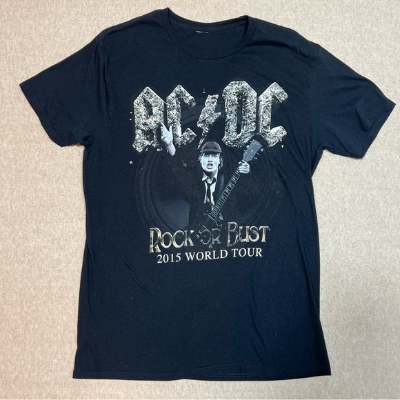 Delta Other - AC/DC Rock Or Bust 2015 World Tour black t shirt adult Sz.Lg (?) tag missing